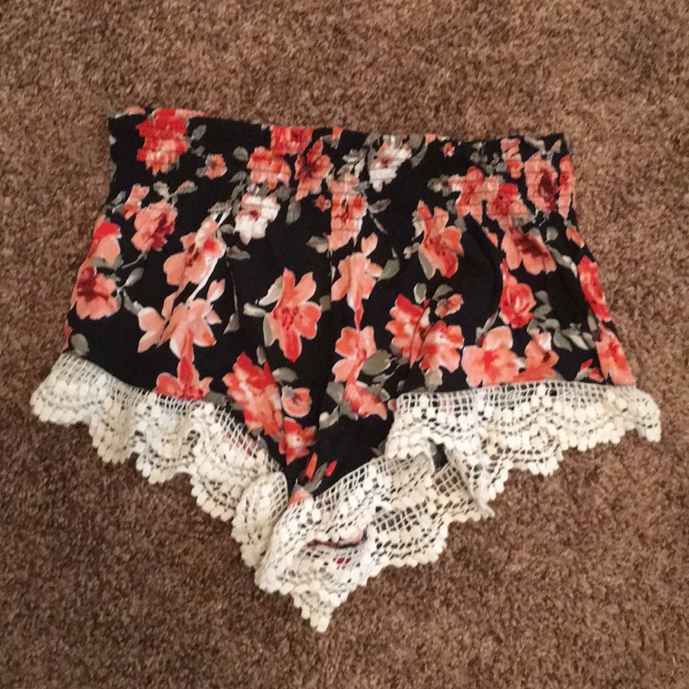 Floral shorts that are perfect as a swim cover